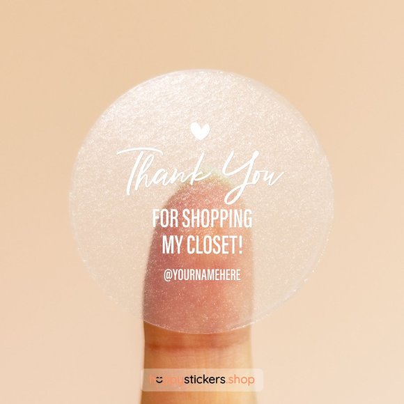 Thank You For Shopping My Closet! Stickers & Labels with your custom wording - Picture 9 of 17